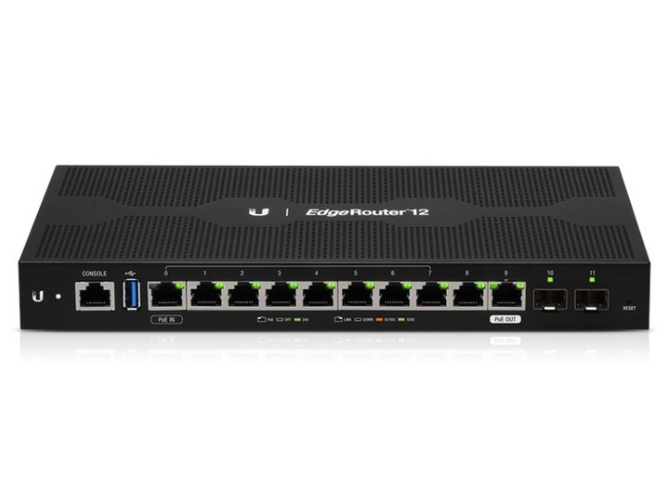 UBNT Enterprise 10-Port Advanced Network Router 2 SFP Optical Fiber Port 1 Gigabit Ethernet ER-12 - Ubiquit Enterprise Router
